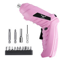 JENABOM Destornillador Eléctrico Mini Rosa 3.6v Herramienta De Poder Recargable Y Sin Cable Para Mantenimiento Doméstico - details 6