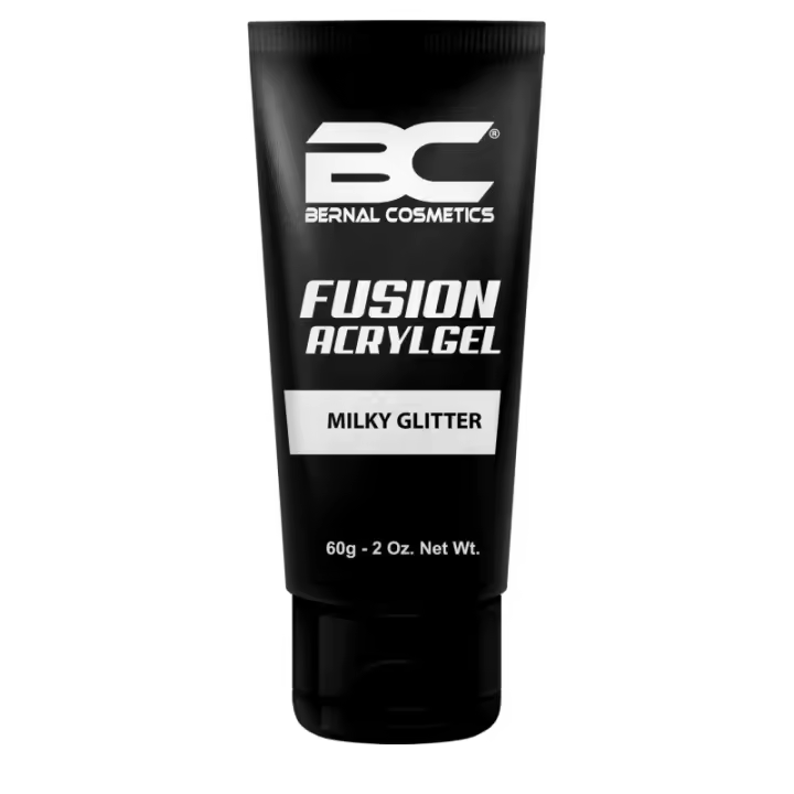 Poly AcrylGel Milky Glitter 60gr | Blanco Lechoso Glitter | Fusión de gel y acrílico | Bernal Cosmetics - 1