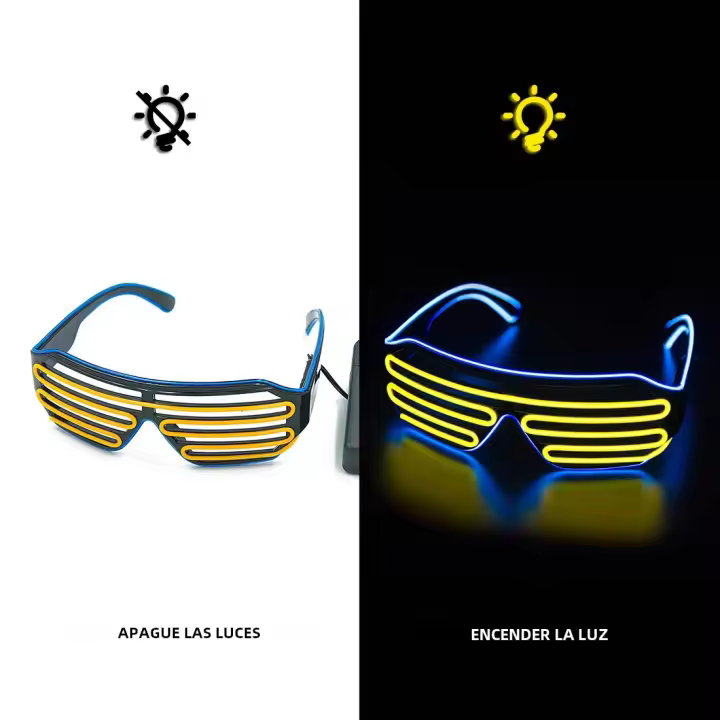 Gafas LED Luminosas Para Fiesta Gafas De Sol Brillo Neon Glow Para Eventos Prop De Trajes Y Accesorios De Noche - 1