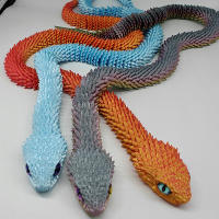 Modelo De Serpiente 3D Impreso De 30cm Adorno De Escritorio Para Acuario Decoración De Hogar Múltiples Articulaciones Activas Figura De Plástico - details 5