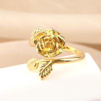 Encanto Anillo de lazo para mujer, estilo elegante, chapado en cobre de 14 quilates, con flor. - details 7