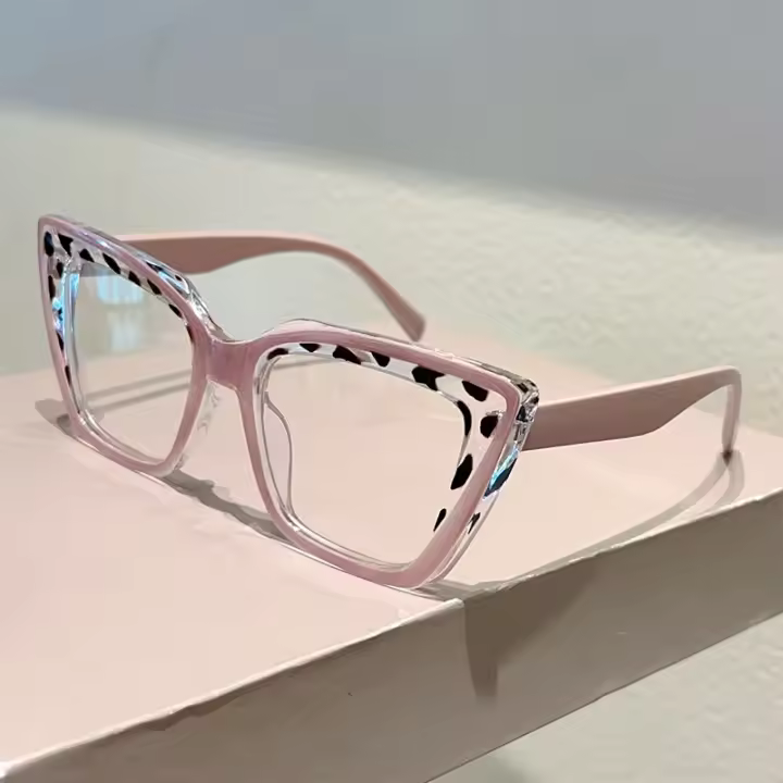 Gafas De Ojos De Gato Oversized Para Mujer KAMMPT Marcas De Parche Estilo Trendy Bloqueo De Luz Azul Marco Óptico Estilo Retro - 1