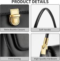Bolso de hombro para mujer, estilo vintage, clásico, de piel vegana, estilo retro, con cierre de hebilla - details 1