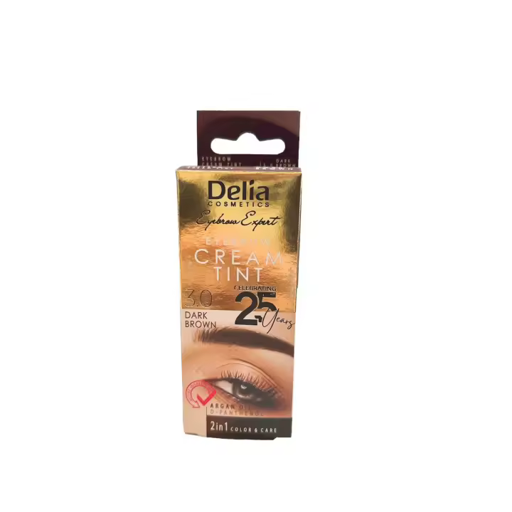 DELIA COSMETICS-TINTE PARA CEJAS . CREMA COLORANTE PARA CEJAS CON ACEITE DE ARGAN .EFECTO PULMON QUE DURA HASTA 14 DIAS -SIN AMONIACO -SET COLORANTE PARA CEJAS 15 ML - 1