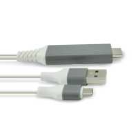 Ociodual Cable Adaptador 4K de USB Tipo C a HDTV con Alimentacion Blanco para Ordenadores Portatiles Laptops TV HDTV Smartphones con modo DP ALT S22 S21 S20 S10 S9 S8 P40 P30 P20 Conversor Toma de Carga - details 1