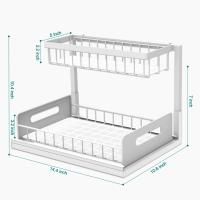Organizadores y almacenamiento para debajo del fregadero, con cajón deslizante, estante multiusos de 2 niveles para baño y cocina - details 5