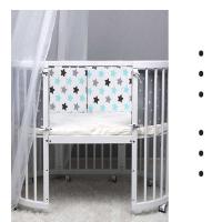 Protector De Cabeza Para Cuna Bumper Anticolisión Y Anticaída Para Bebés Recién Nacidos Cepillo De Cama De Algodón Tamaño 130x30 Unisex Decoración De Habitación Para Bebés - details 4