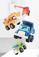 Juego De 4 Piezas UNGH Camiones De Construcción a Escala Para Niños Juguetes De Vehículos Inerciales Mini Camión Grúa Excavadora Y Remolque - details 2