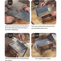 Barbacoa Portátil Plegable De Acero Inoxidable Para Camping Multifuncional Con Soporte Para Leña Y Red De Alimentos Para 2-3 Personas - details 6