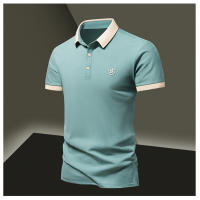 Camisa POLO Para Hombre Verano Moda Seda De Hielo Secado Rápido Manga Corta T-shirt Color Sólido Suelta Collar De Negocios Algodón Puro Top - details 18