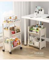 Carrito De Almacenamiento Móvil Para La Casa Con Ruedas Multifuncional Para Cocina Y Dormitorio Estante De Tres Niveles Organizador Doméstico - details 7