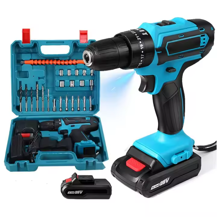 28V Taladro de Impacto Inalámbrico de Alta Potencia Recargable Destornillador Eléctrico Martillo Eléctrico Taladro Herramientas Eléctricas Con 1 baterías - 1