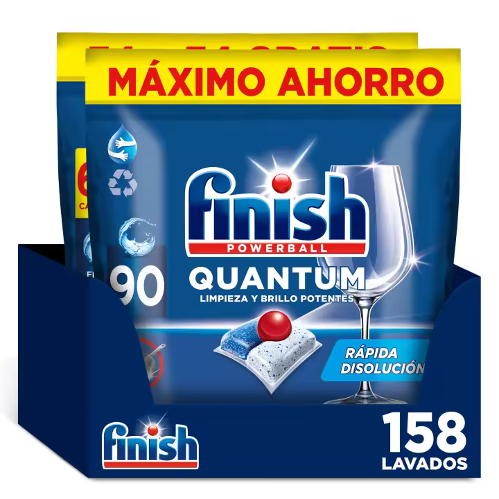Finish Powerball Quantum 158  | 226 Pastillas para lavavajillas .Limpieza y Brillo Potentes, aroma Regular - 1