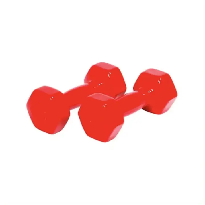 Pesa Mancuerna Neopreno 1, 1.5, 2, 3kilos Azul y Rojo, Cortas Anti-Rodadura pack 2 unidades. - 1