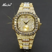 Reloj De Pulsera De Cuarzo Para Hombre MISSFOX Clásico Lujo Con Diamantes Full En Plata Acero Inoxidable Resistente Al Agua Y Shock - details 5