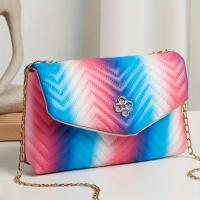 Bolso Pequeño Cuadrado Con Impresión De Arcoíris Y Cadena Personalizado Y Moderno Para Mujeres Bolso De Hombro Y Cruzado Diagonal - details 6