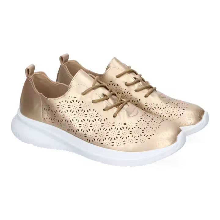 PuntoSalao Deportivas doradas diseño calado para mujer VR5-1675 - 1