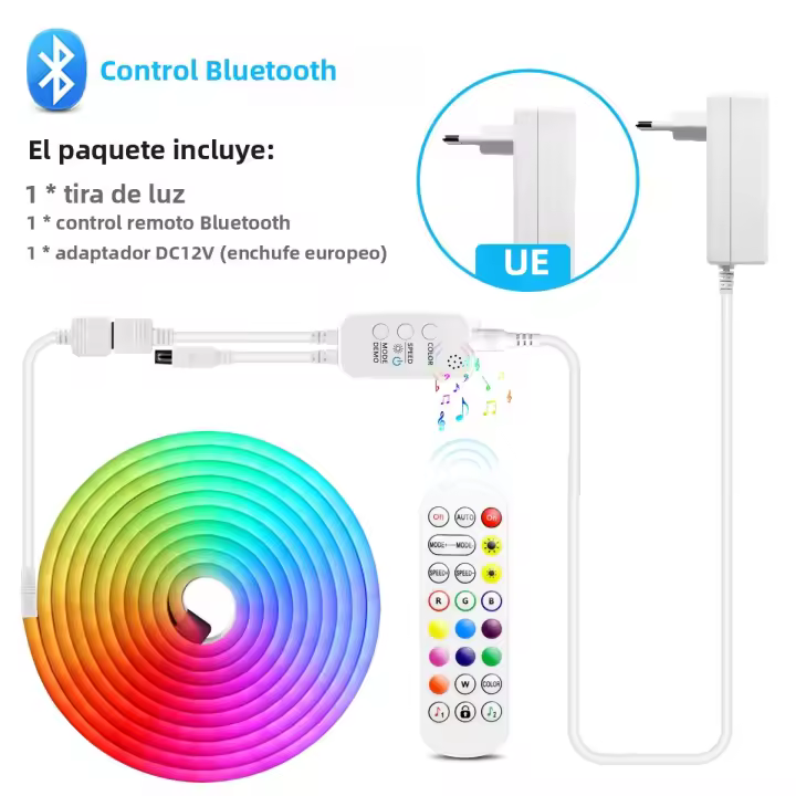 Tira De Luz LED Neon WiFi Tuya Smart Life 12V Control Por APP Bluetooth Compatible Con Alexa Y Google Home Decoración RGB - 1
