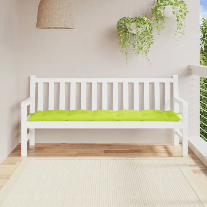 vidaXL Cojín de banco de jardín tela Oxford verde claro 180x50x7 cm - 1