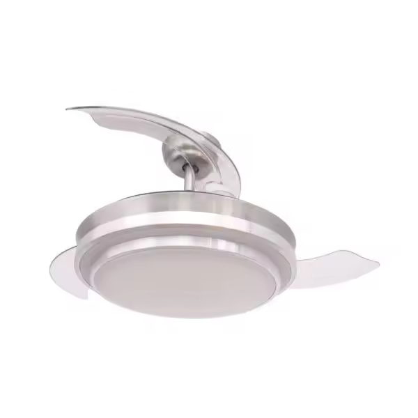 FM - Ventilador de techo VT-SENZA PLUS con luz LED integrada 36W, mando a distancia y giro inverso para verano e invierno, diámetro 107 cm, motor DC silencioso y eficiente, color transparente - 1