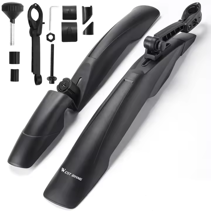 2Pcs Guardabarros De Bicicleta Ajustable Para Rueda De 26 27.5 29 Pulgadas Frontal Y Trasera Protección Contra Salpicaduras MTB Piezas De Ciclismo - 1