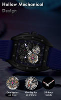 Reloj Mécanico LIGE Para Hombre Reloj De Pulsera De Lujo Negocios Cuadrado Correa De Silicona Resistente Al Agua 50M Moda Reloj Masculino Automático - details 5