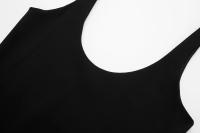 Vestido De Fiesta Vintage Negro TRAFZA Para Mujer Con Volantes Y Cuello En V Vestido Chic De Club De Noche Con Falda Midi Sin Mangas Cuello En V Ajuste Suave Estilo A-line - details 4