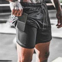 Shorts Deportivos Para Hombre Con Bolsillo Integrado Secado Rápido Verano 2 En 1 Shorts De Playa Y Gimnasio Doble Capa Transpirables Y Cómodos - details 4