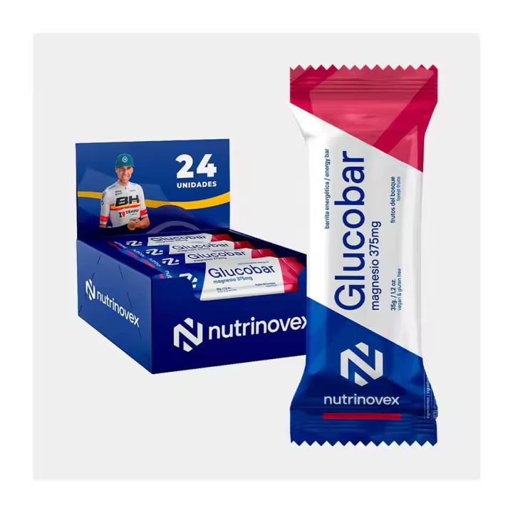 Nutrinovex - Glucobar 24 x 35 g - Barrita energética a base de fruta natural - Sabor Frutos del Bosque - 1
