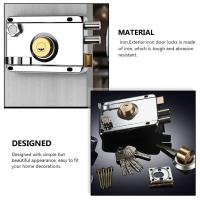 Cerradura De Puerta De Hierro Exterior Antirrobo Múltiple Seguridad Para Puerta De Madera Hogar Dormitorio Herramientas De Seguridad - details 4