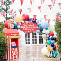 Bandeja De Banderines Triangular Para Fiesta De Cumpleaños Circo Temática Carnaval En Rojo Y Blanco Decoración Para Hogar - details 2