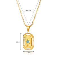 Collar Colgante Forma De Lágrima Dorado Para Mujer Acero Inoxidable Piedra Natural Joyería Moda Regalo Para El Día De La Mujer - details 0