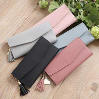 Cartera Larga De Mujer 2025 Moda En Cuero PU Suave Negro Luz Gris Rojo Con Cierre De Cremallera Sección Longitud Clutch Bolsa Moneda - details 1