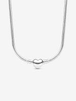 Pandora - Collar de Cadena de serpiente con Cierres de corazón - Plata de Ley - details 0