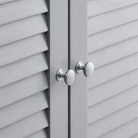 Armario de Pared para Baño, Armario Colgante, Armario de Almacenamiento con Estante Ajustable, Puertas de Doble Persiana y Estante Abierto, 20 x 60 x 70 cm, Gris Místico BBC027P36 - details 4