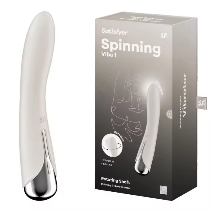 SATISFYER SPINNING VIBE 1 VIBRADOR Y ROTADOR COLOR BEIGE DILDO JUGUETES SEXUALES - 1