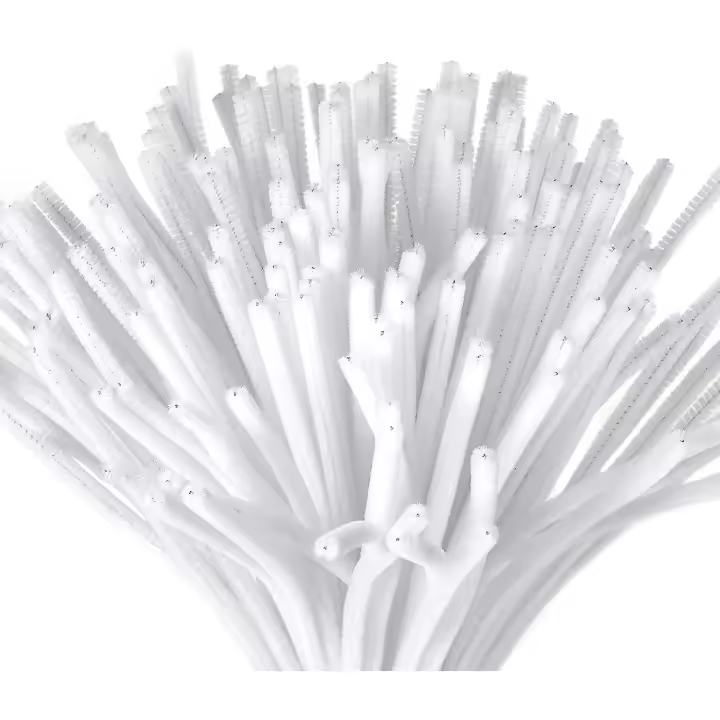 200 Pieces White Pipe Cleaners Craft Chenille Stems For Diy Art Creative Crafts Party Decorations (12 Inch X 6 Mm) - 1