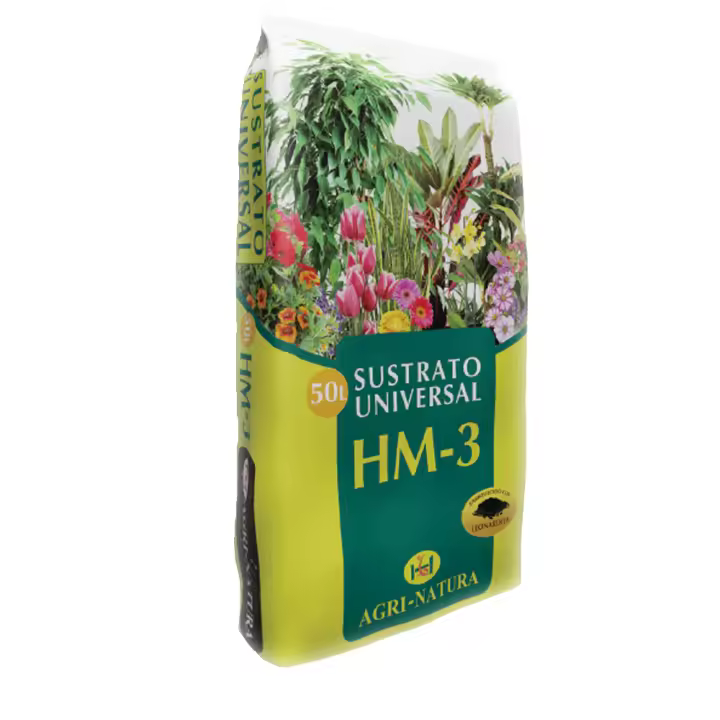 ✅ HM3 ALTA CALIDAD Sustrato universal 50 LITROS. CALIDAD PREMIUM AGRINATURA para plantas de interior y exterior. No necesita fertilización durante los primeros 3 meses, porque contiene todos los macro y micro nutrientes necesarios para el crecimiento - 1