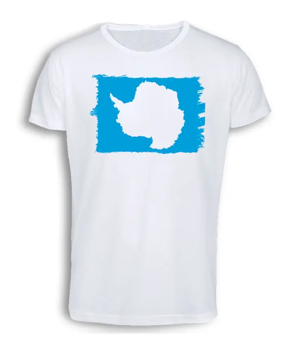 MERCHANDMANIA CAMISETA TACTO ALGODÓN bandera antártida gobierno del tratado antártico cotton touch tshirt - 1
