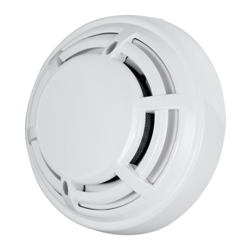 Conventional optical fire detector - en54 part 7 certified - double alarm led for viewing from anywhere - made of abs material with heat resistance - does not include base - compatible with v2 bases