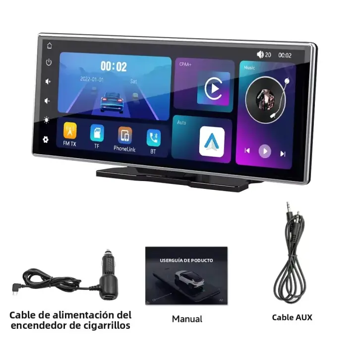 Monitor De Coche 11.26 Pulgadas Dash Cam Con Pantalla Táctil IPS Y Wireless Carplay Reproductor Multimedia MP5 Para Apple O Android Con GPS Cámara Trasera - 1