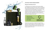 GREEN GOF Manguera de Jardín Premium 7,5m con boquilla de pulverización de 10 funciones, ligera y extensible, con conectores de latón. Alta resistencia con núcleo de látex. Se expande de 2,5 a 7,5 Metros. - details 1