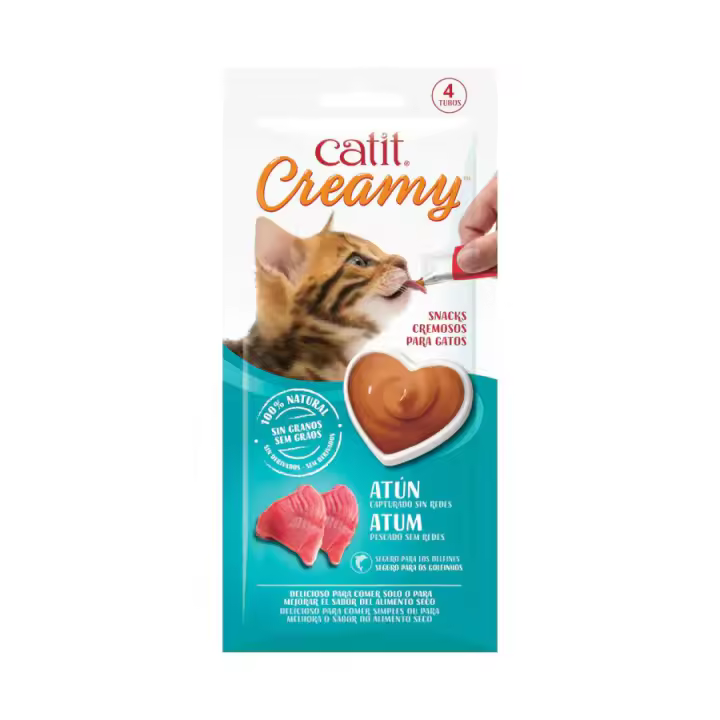 Snacks cremosos para gatos Catit Creamy – 4 Tubos Atún - 1