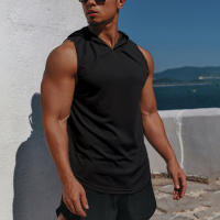 Top De Entrenamiento Con Capucha Para Hombres Top De Correr Mesh Secado Rápido Sin Mangas Deporte Al Aire Libre Baloncesto - details 6
