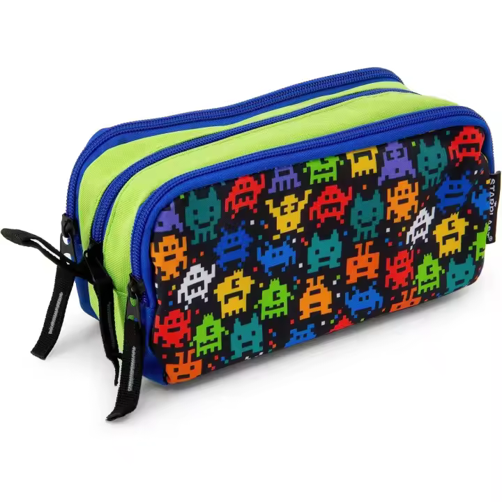 Estuche Escolar Porta Todo, 3 Cremalleras, 3 Compartimentos, Gran Capacidad, Multiuso, para Uso Escolar, Trabajo, Universidad - 1