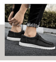 Zapatos Casuales Para Hombre Transpirables Ligeros Slip-On Planos Cómodos De Color Sólido Suela Suave Zapatos De Venta Loafers - details 9