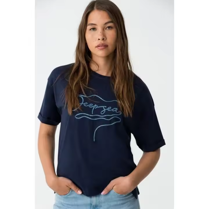 Marcas Mujer Ropa Tiffosi Tiffosi mujer Camisetas y tops  Camiseta letras -Tiffosi- Yatty azul - 1