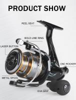 Carrete De Pesca De Mano Ambidextro Ultra Ligero Con Ratio De Engrosamiento 5.2:1 26LB Max Drag Spinning Para Agua Dulce Y Salada Con Carrete De Metal CNC - details 4