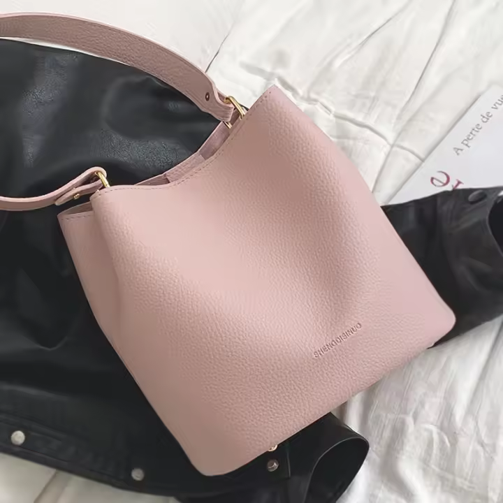 Bolso Rosa dulce de moda para axila, Bolso type Cubo de alta gama para Mujer, Bolso de hombre de gran capacidad - 1
