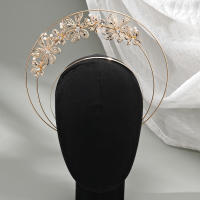 Diadema De Ángel Para Novia Dorada Con Halo Y Perlas Diadema De Diósisa Para Mujeres Y Niñas Adorno Elegante Para Bodas Y Fotografías - details 18